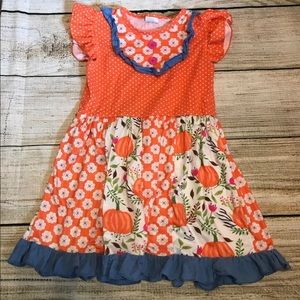 Girls Boutique pumpkin orange dress 7/8 EUC